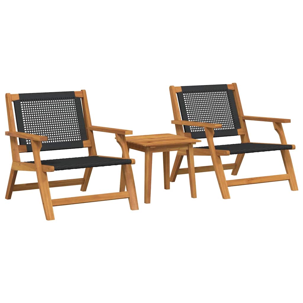 Garden Chairs with Table 3 pcs Black 45 x 45 x 40 cm